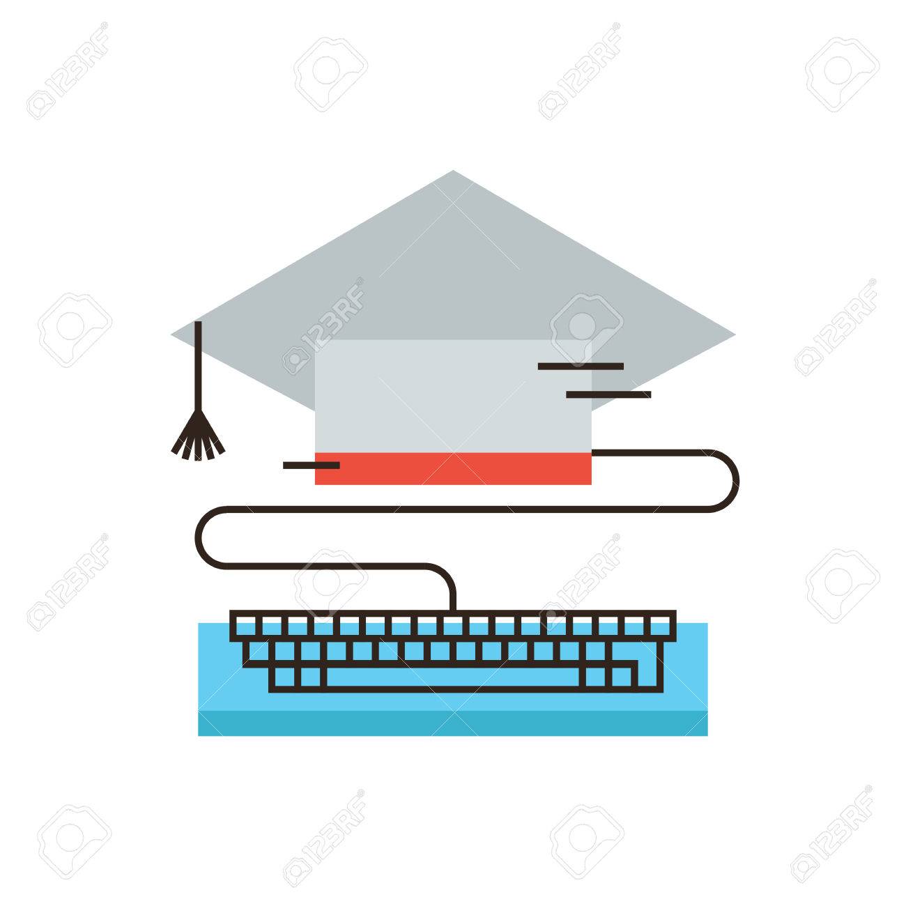 Dunne Linie Symbol Mit Flachen Design Element Des Globalen E Learning Online Bildung Internet Lehre Hochschulabschluss Fernstudium Moderne Logo Vektor Illustration Konzept Lizenzfrei Nutzbare Vektorgrafiken Clip Arts Illustrationen Image 38866972
