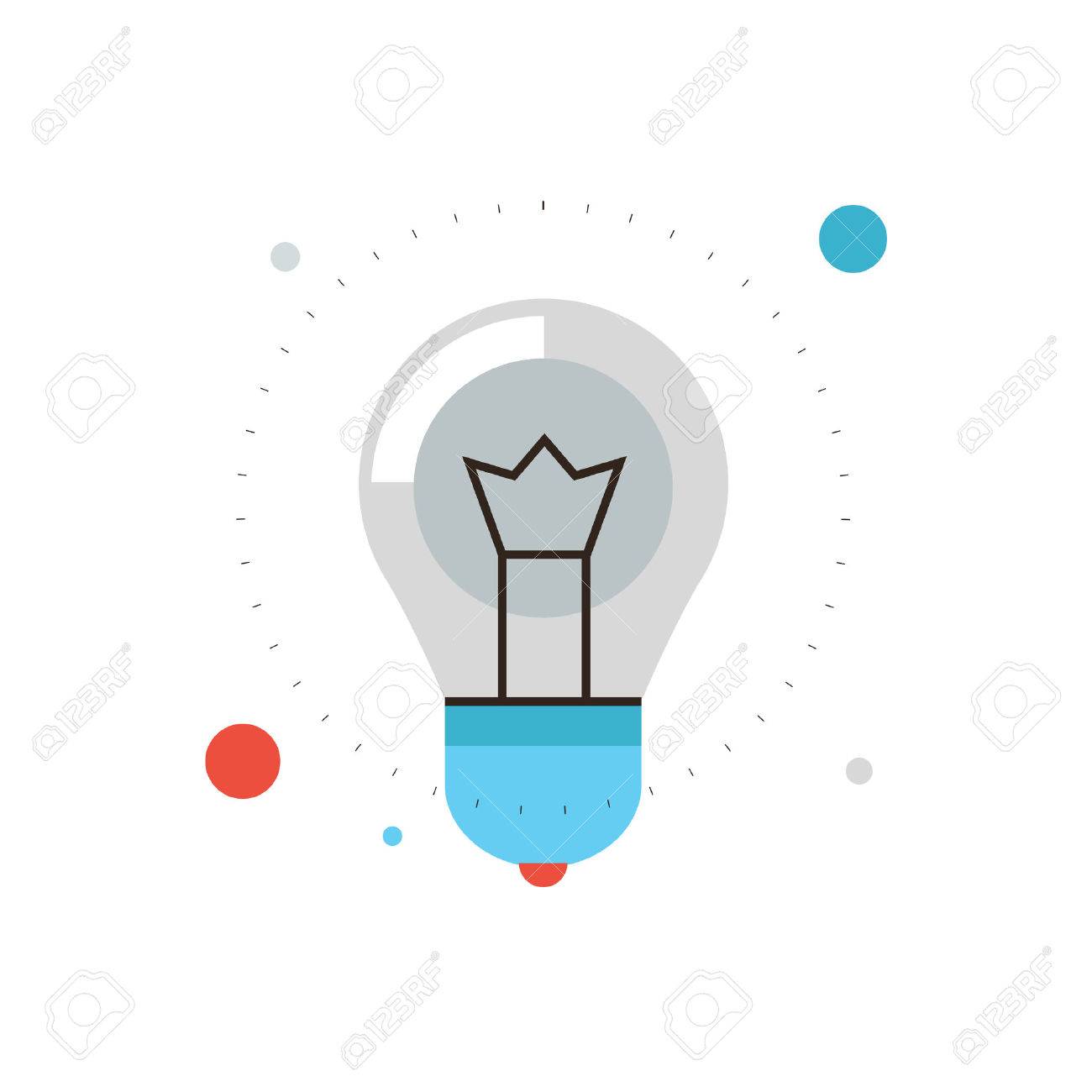 Thin line icon with flat design element of innovation success idea, powerful electric lightbulb, power bright lamp, light bulb energy. Modern style logo vector illustration concept. - 39953207 Thin line icon with flat design element of innovation success idea, powerful electric lightbulb, power bright lamp, light bulb energy. Modern style logo vector illustration concept. - 39953207