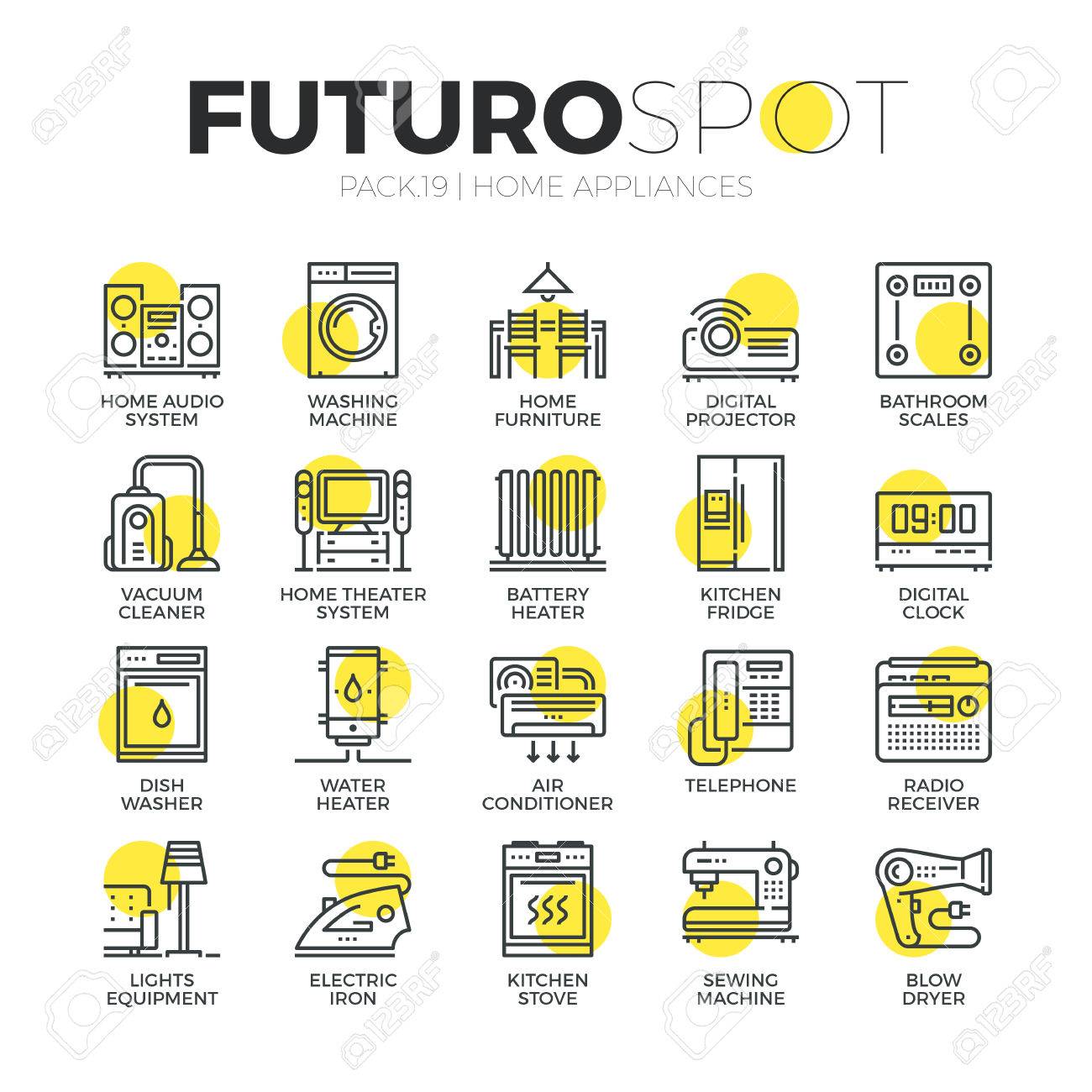 Stroke line icons set of household appliances, consumer electronics. Modern flat linear pictogram concept. Premium quality outline symbol collection. Simple vector material design of web graphics. - 52340905 Stroke line icons set of household appliances, consumer electronics. Modern flat linear pictogram concept. Premium quality outline symbol collection. Simple vector material design of web graphics. - 52340905