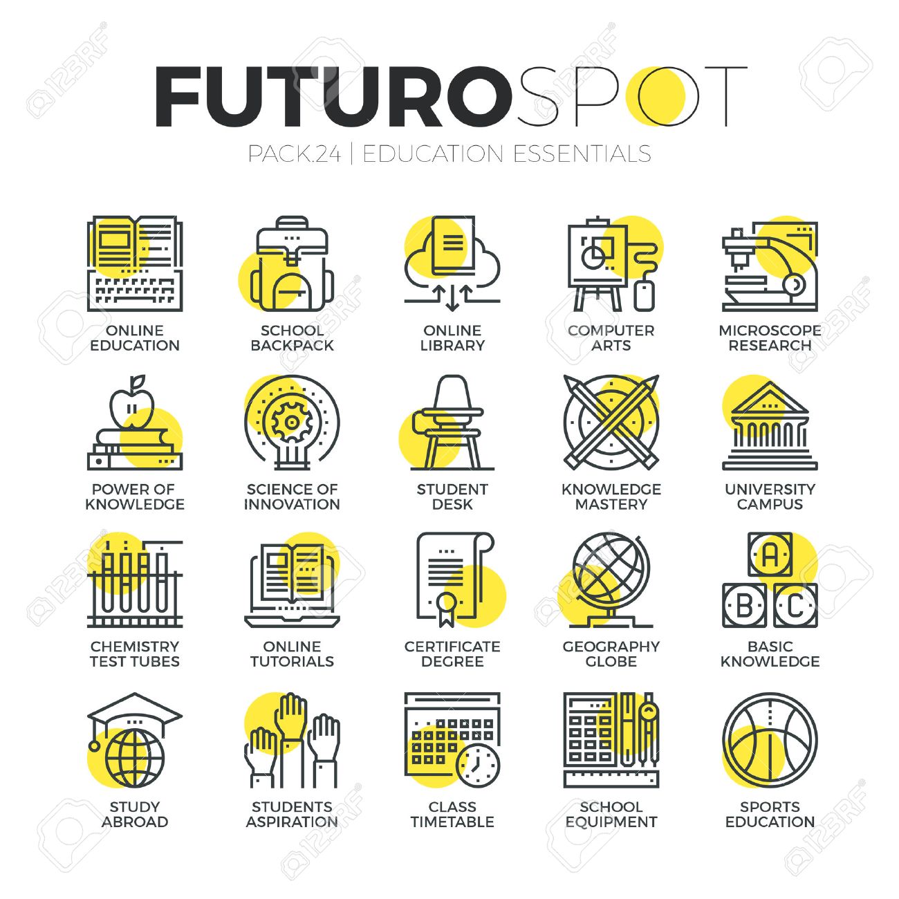 Web 学校教育と研究オンラインのストローク ライン アイコン セット