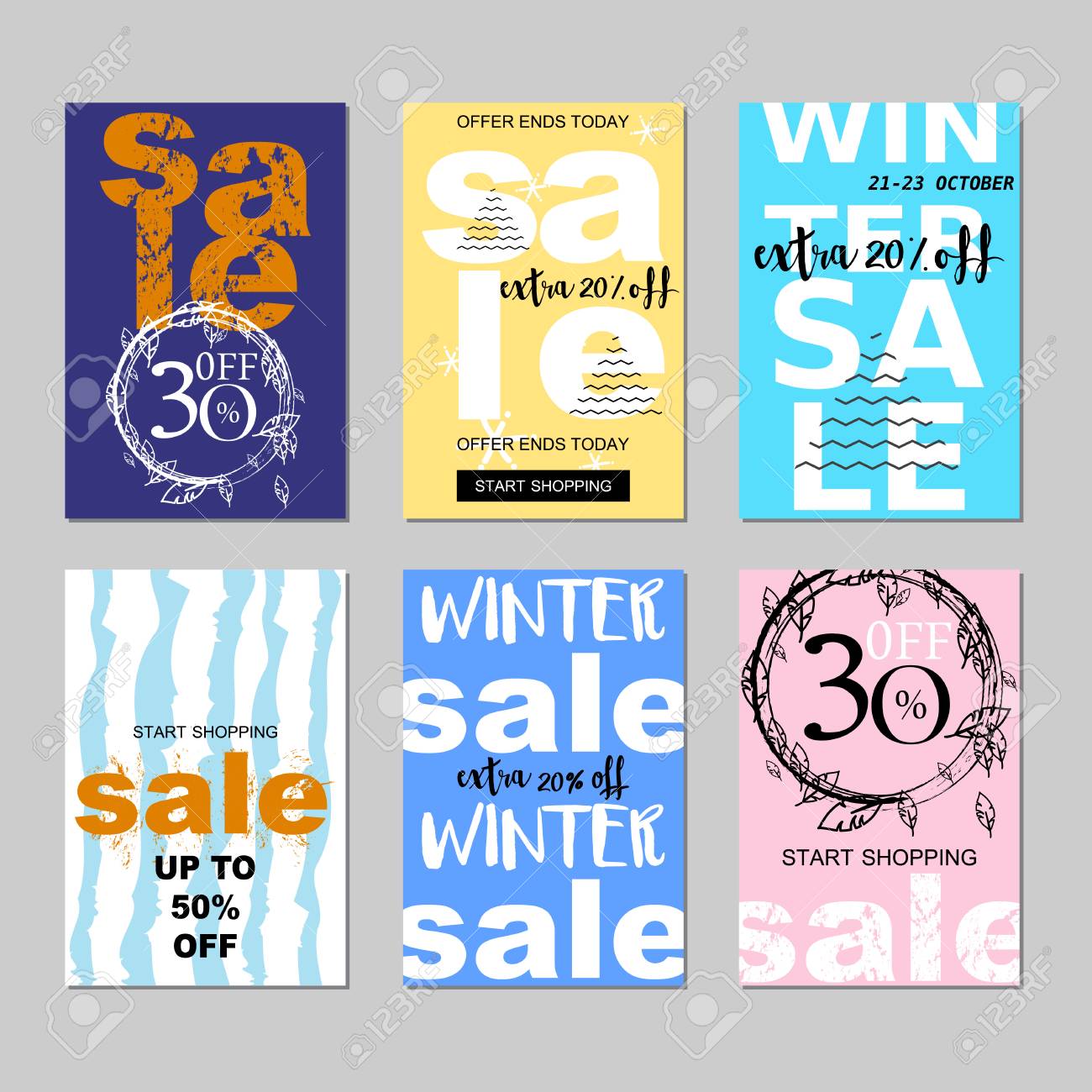 Sale Website Banners Design Set Sale Tag Sale Promotional