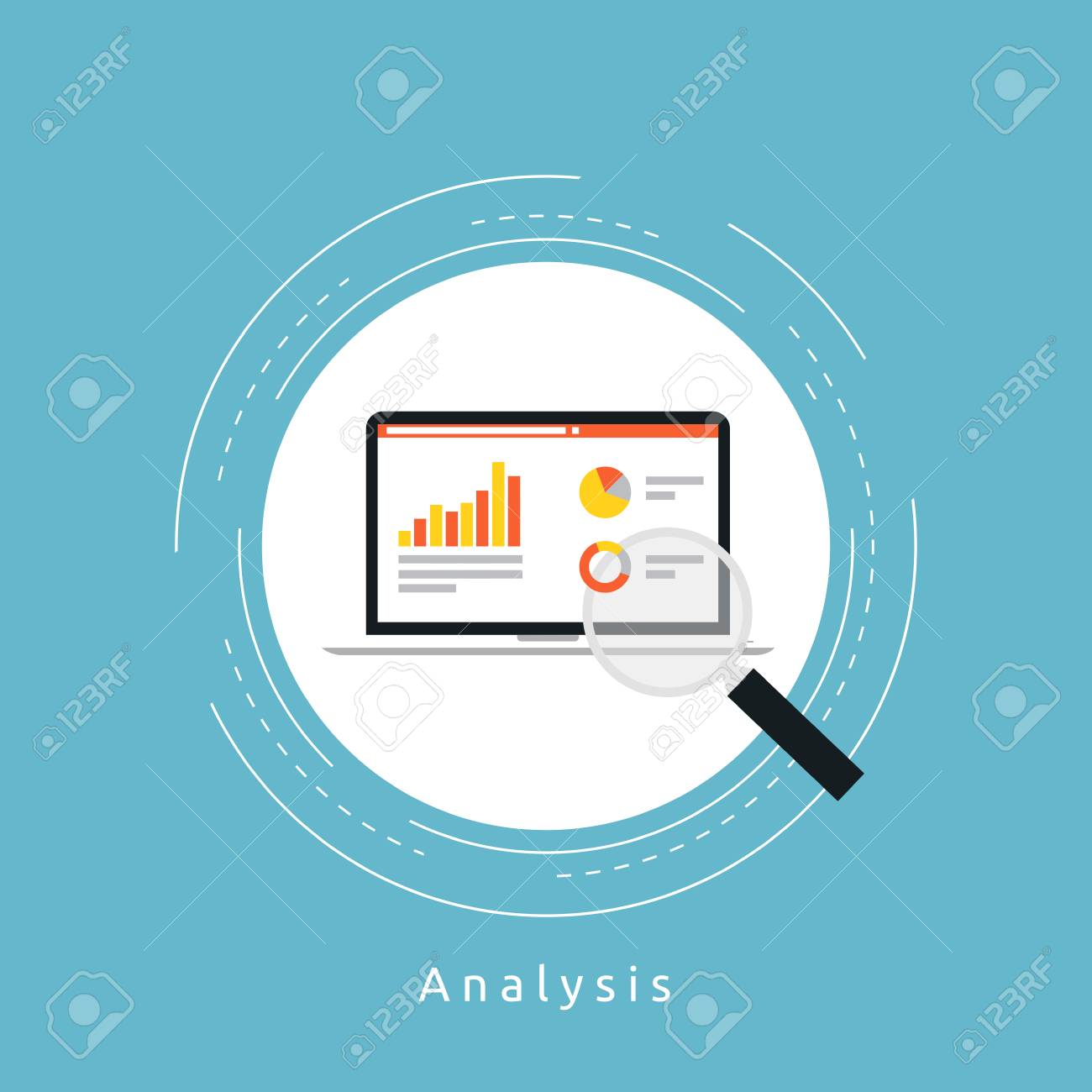 business graph statistics flat vector illustration design business