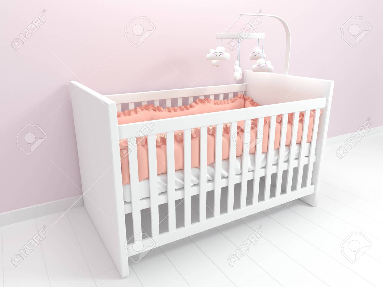 white baby cot