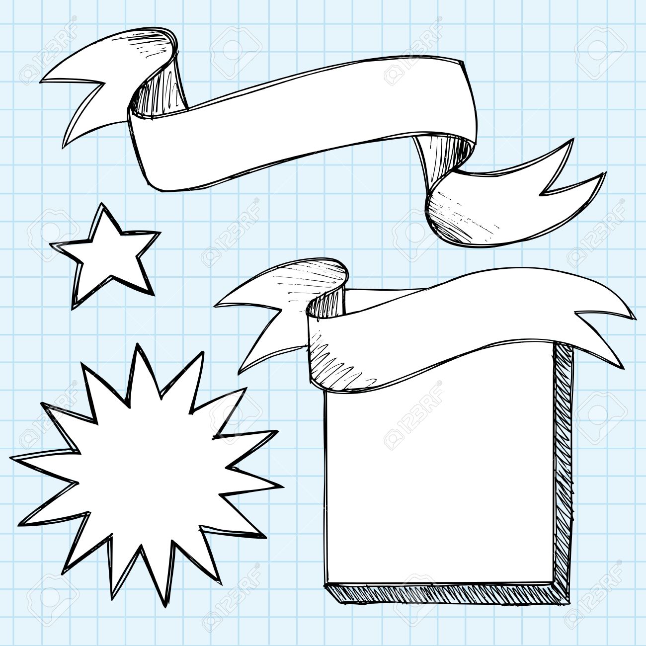 hand drawn scroll banner