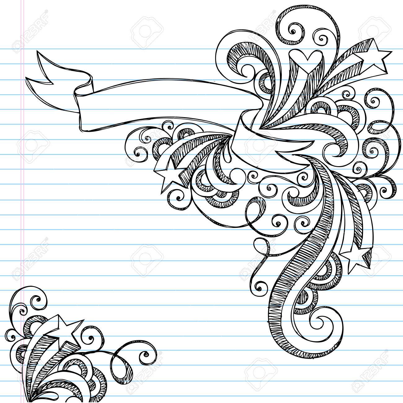 hand drawn scroll banner
