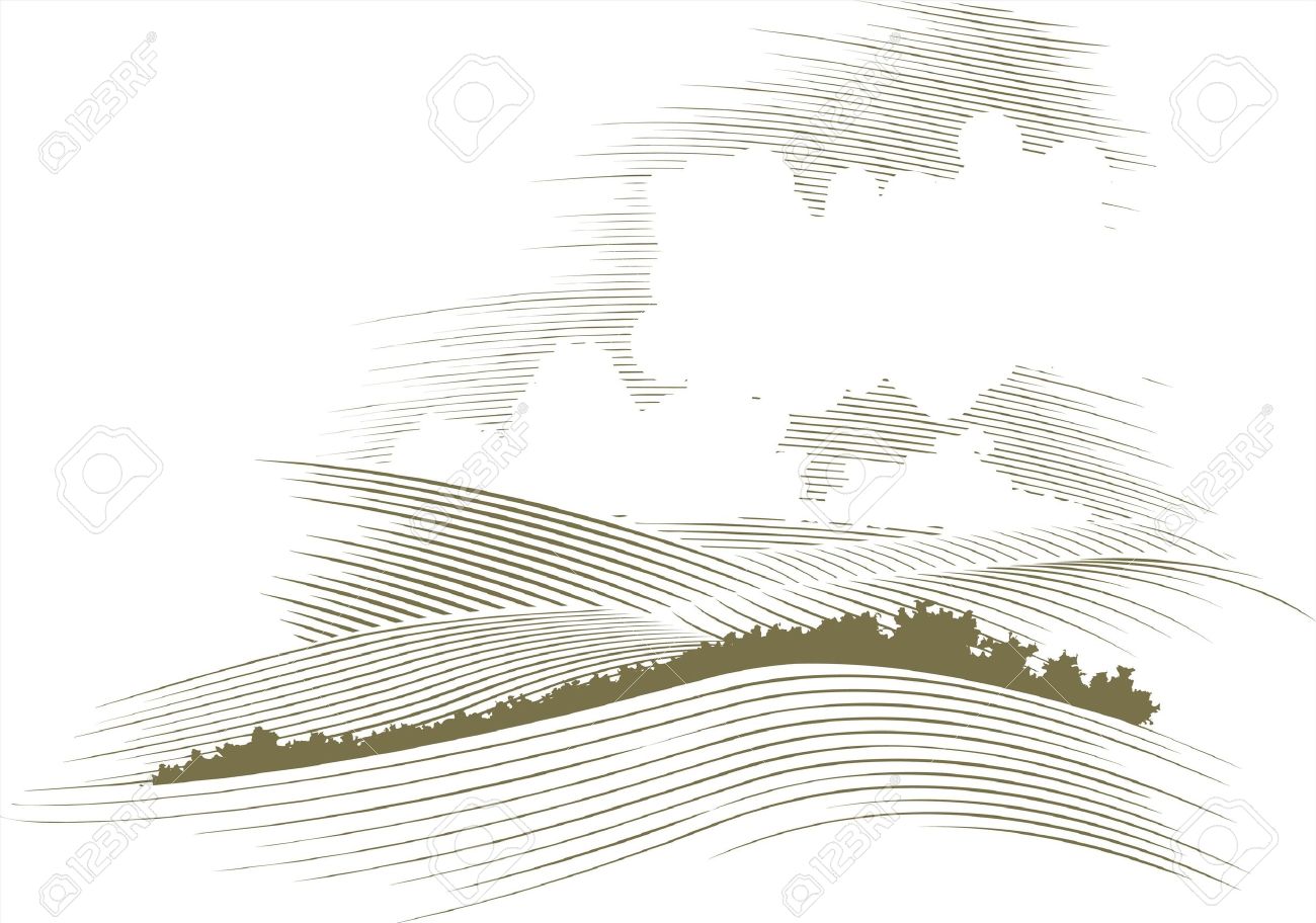 Woodcut style illustration of a skyscape. - 7589298 Woodcut style illustration of a skyscape. - 7589298