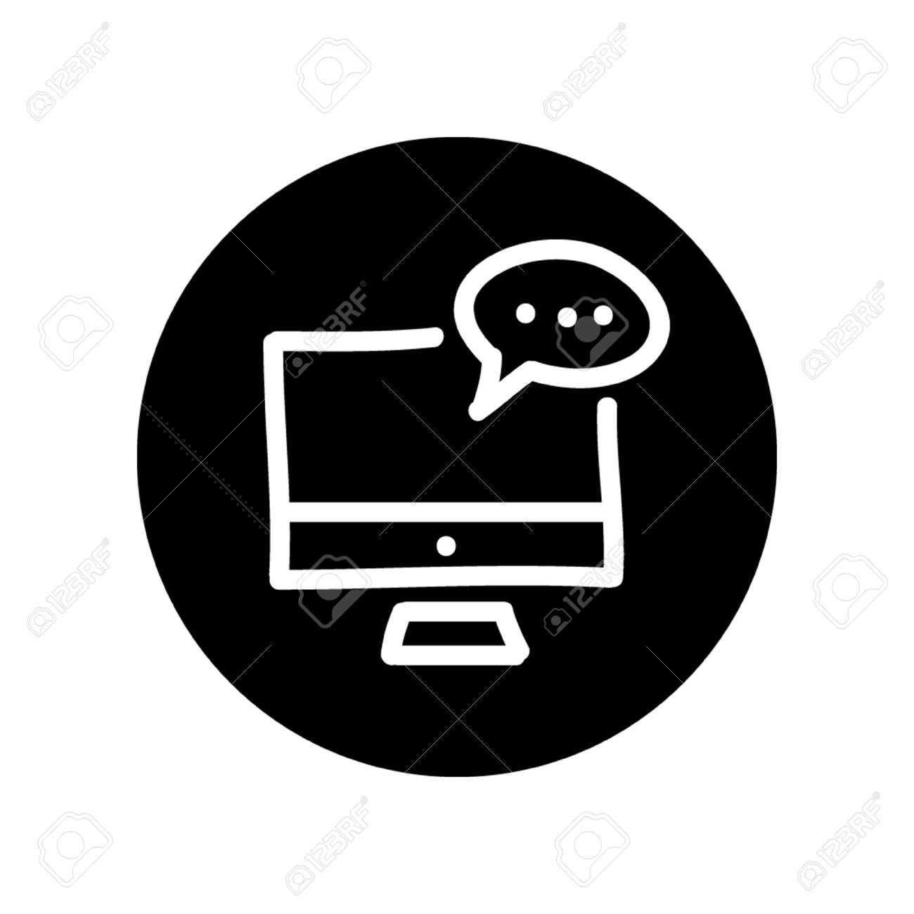 Pc コメント アイコン手描きのイラスト素材 ベクタ Image