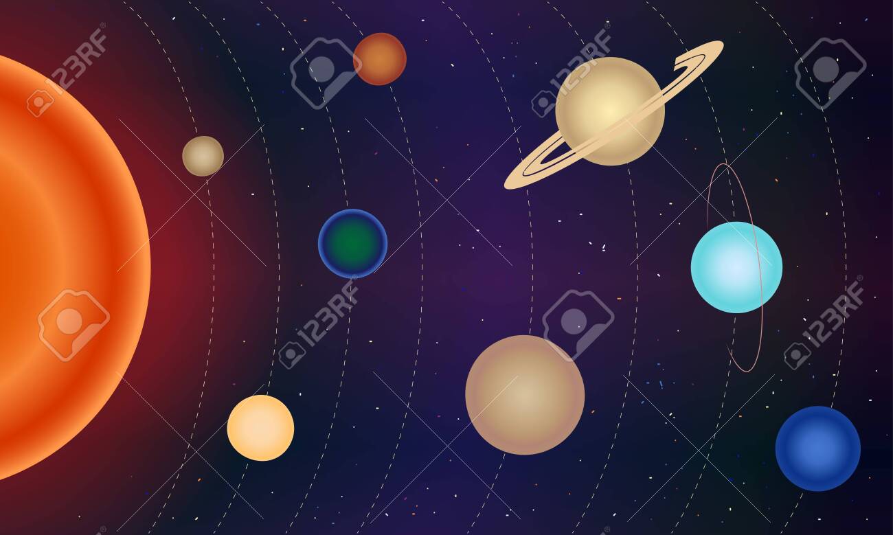 Model Of Solar System Vector Illustration