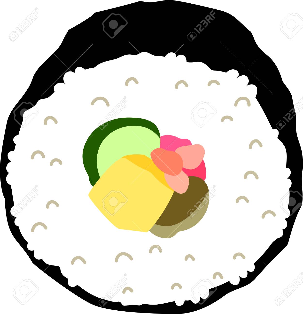 This Is An Illustration Of Sushi Roll Called Ehomaki Ilustraciones Vectoriales Clip Art Vectorizado Libre De Derechos Image