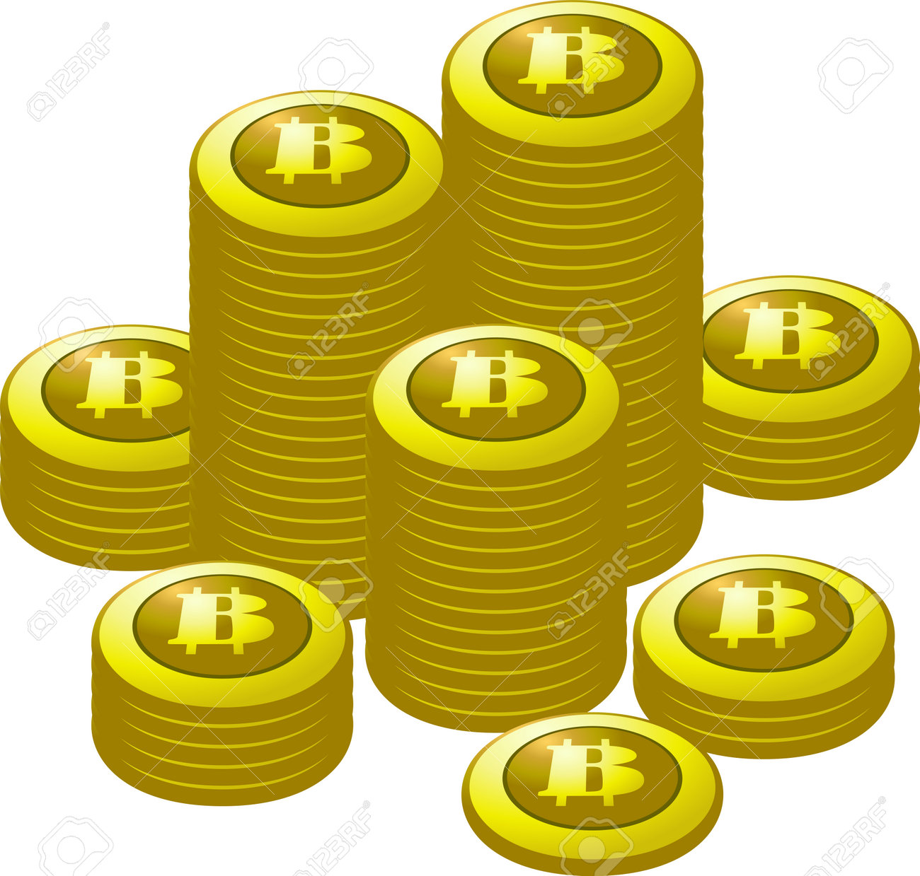 많이 쌓여있는 비트코인 메달의 일러스트입니다. 로열티 무료 사진, 그림, 이미지 그리고 스톡포토그래피. Image 160574957
