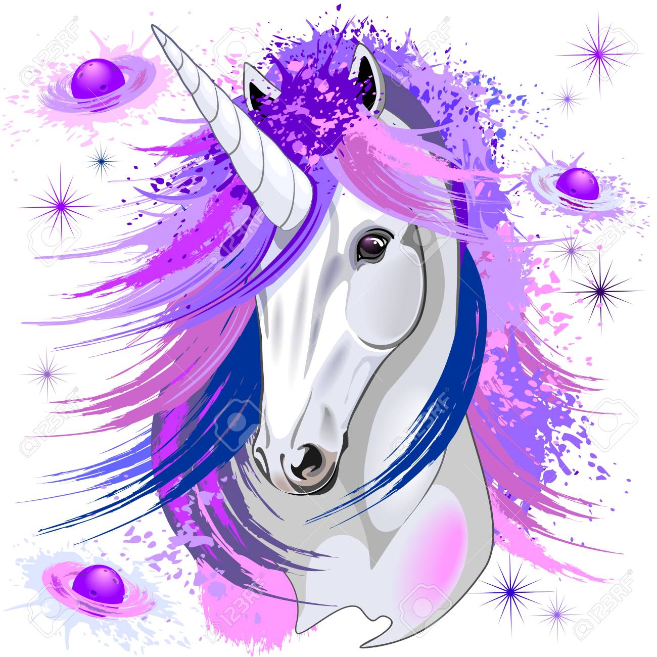 Unicorn Spirit Pink And Purple Mythical Creature Royalty Free SVG,  Cliparts, Vectors, And Stock Illustration. Image 94176339.