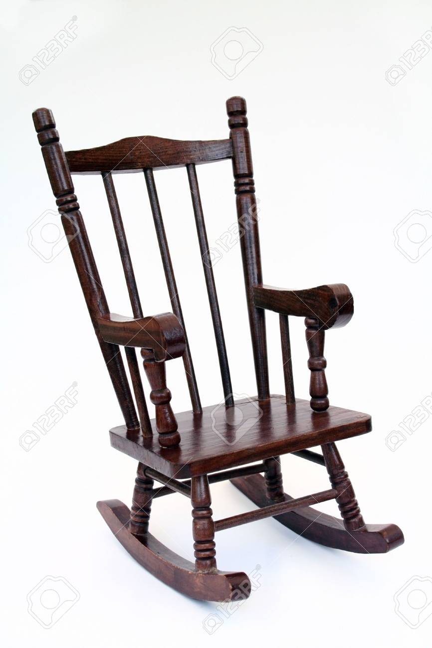 A Toy Rocking Chair Isolated On A White Background Stock Photo