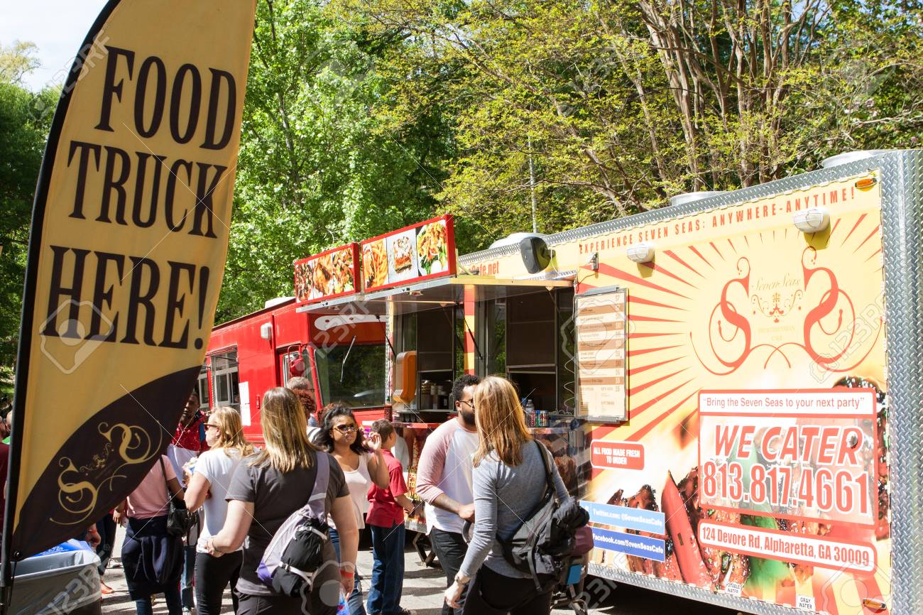 Atlanta Ga Usa April 16 2016 A Sign Announces The Presence