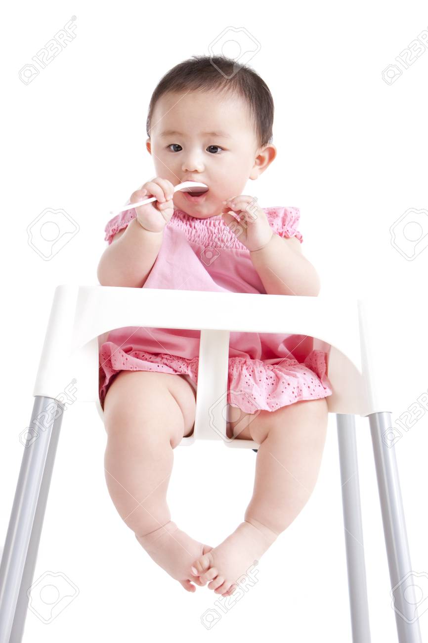 girl baby high chair