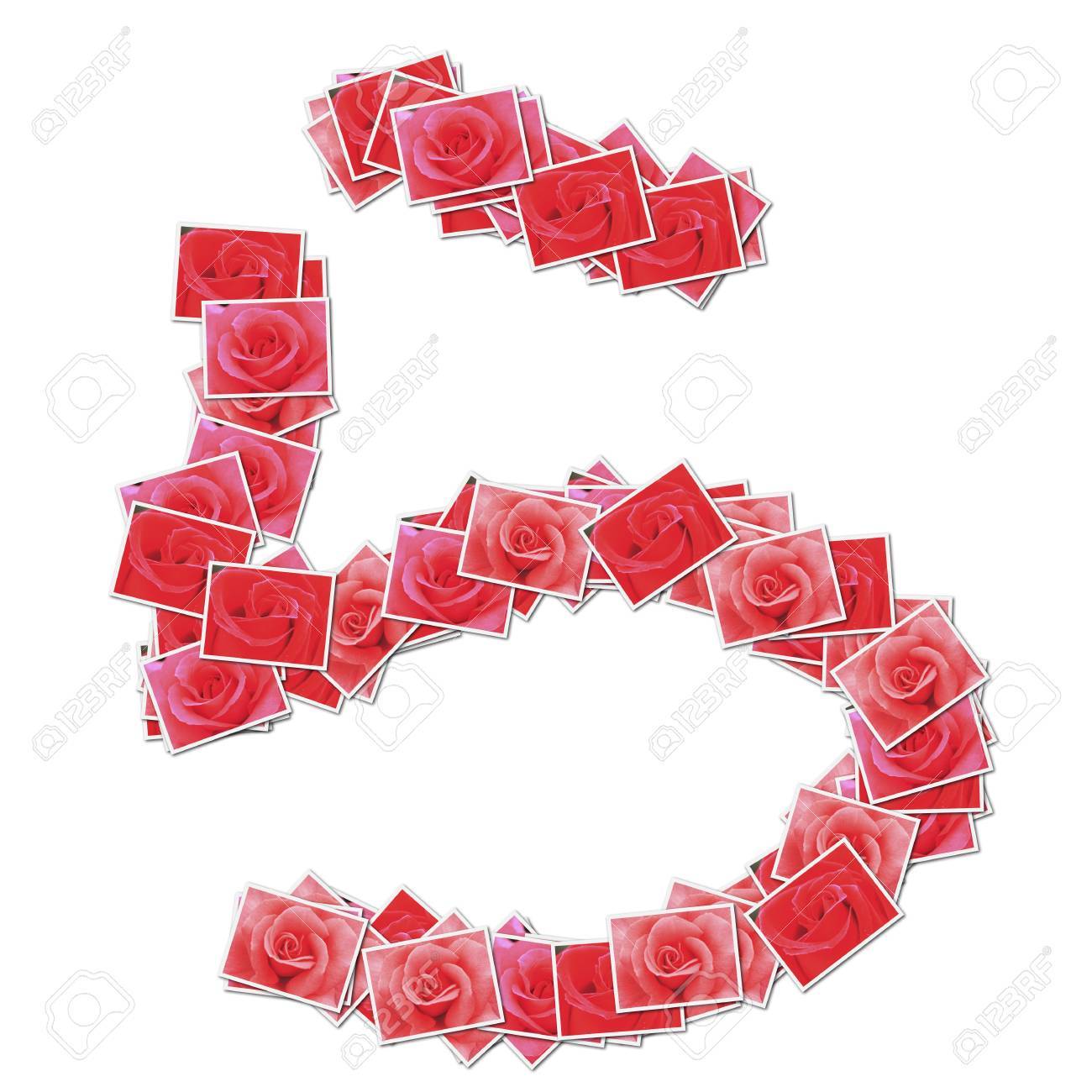 日本語の文字のひらがな バラの写真から作られました の写真素材 画像素材 Image