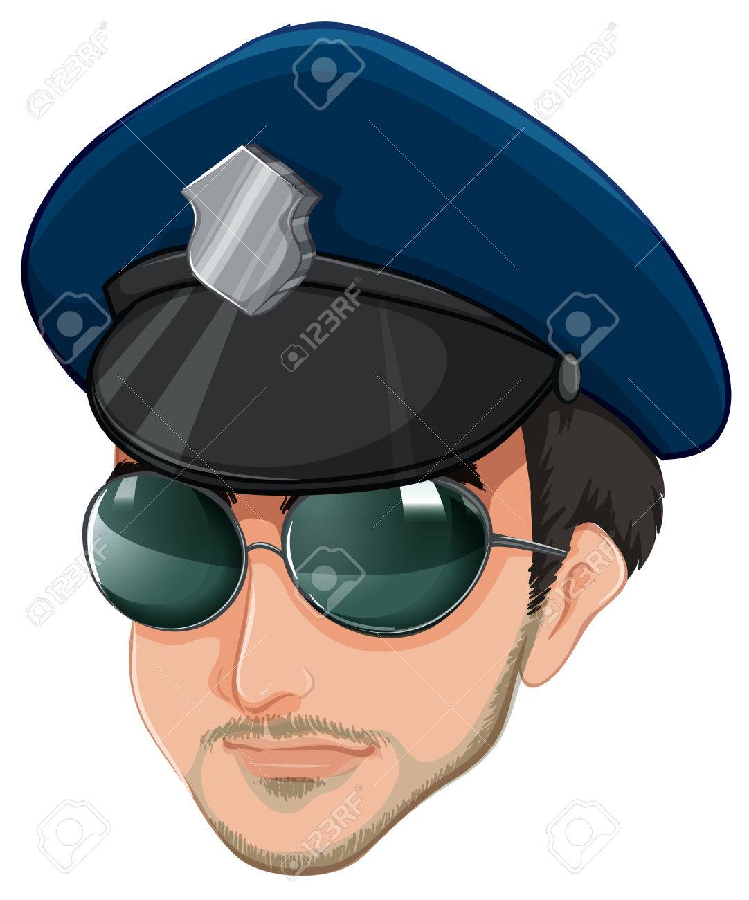 Illustration De La Tete D Un Policier Sur Un Fond Blanc Clip Art Libres De Droits Vecteurs Et Illustration Image 23978388