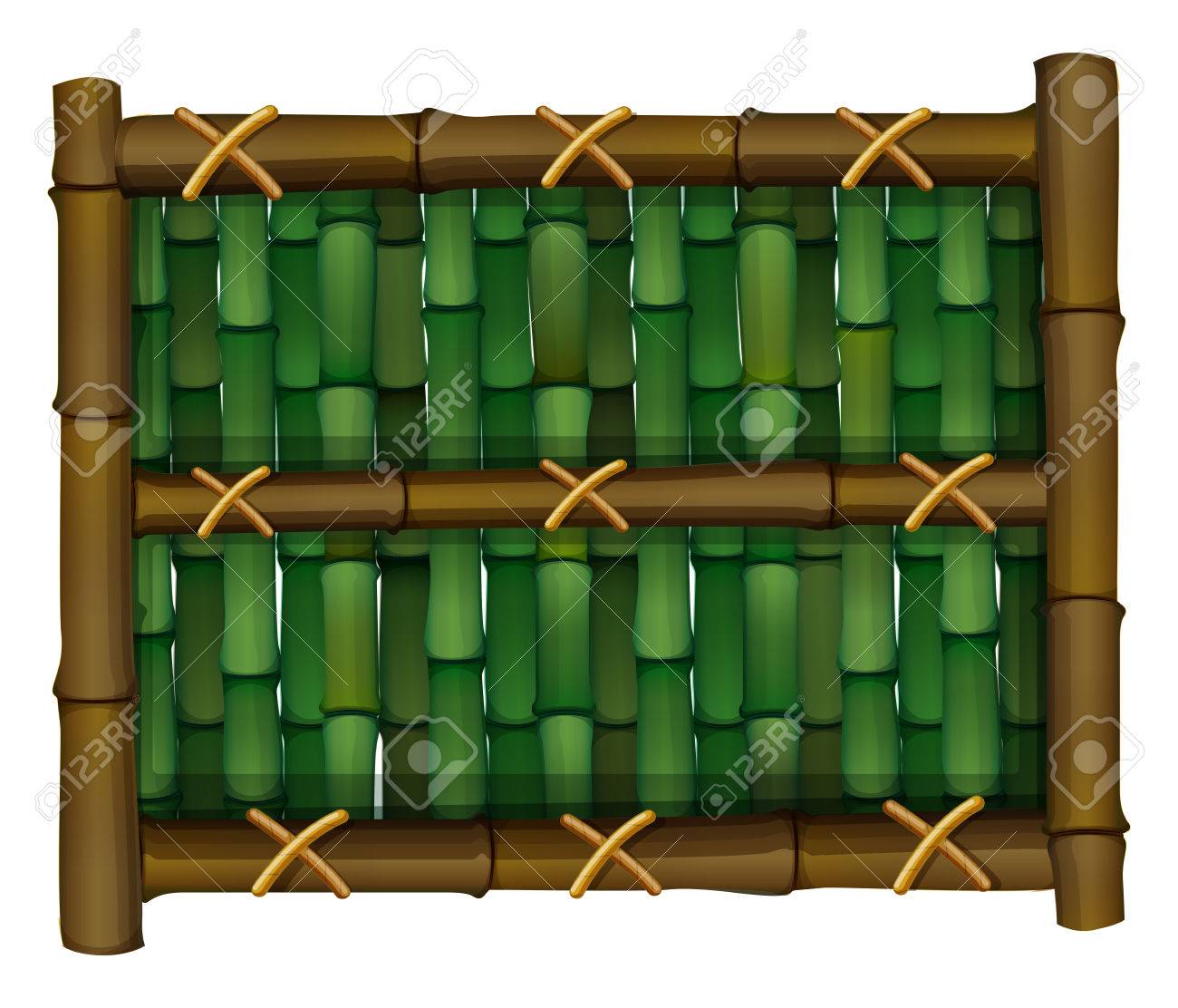 Illustration Von Einem Zaun Aus Bambus Auf Einem Weissen Hintergrund Lizenzfrei Nutzbare Vektorgrafiken Clip Arts Illustrationen Image 25210993