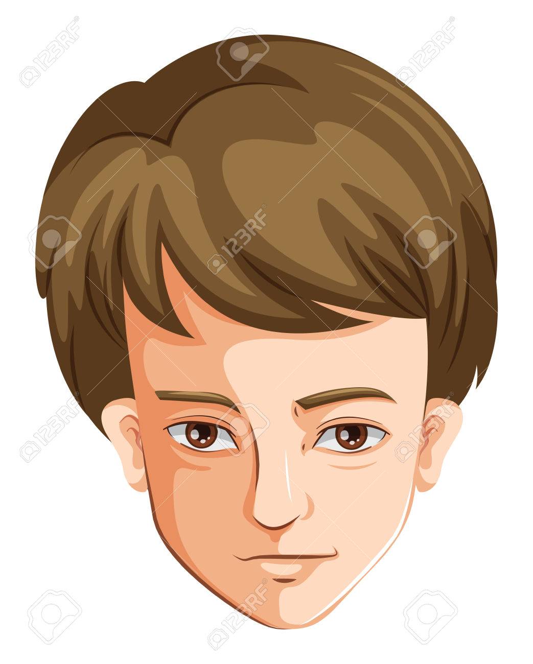 白い背景の上ハンサムな医者の顔のイラスト のイラスト素材 ベクタ Image