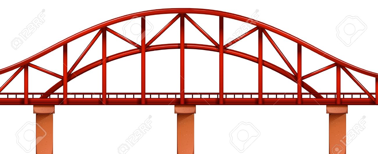 Ilustracion De Un Puente Rojo Sobre Un Fondo Blanco Ilustraciones Vectoriales Clip Art Vectorizado Libre De Derechos Image