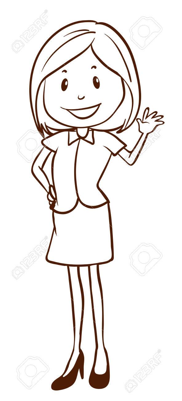picture Facil Dibujo De Secretaria ilustracion de un dibujo sencillo de un trabajador de oficina feliz en un fondo blanco