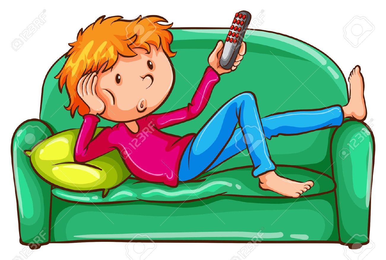 Ilustración De Un Dibujo Coloreado De Un Niño Perezoso Sobre Un ...