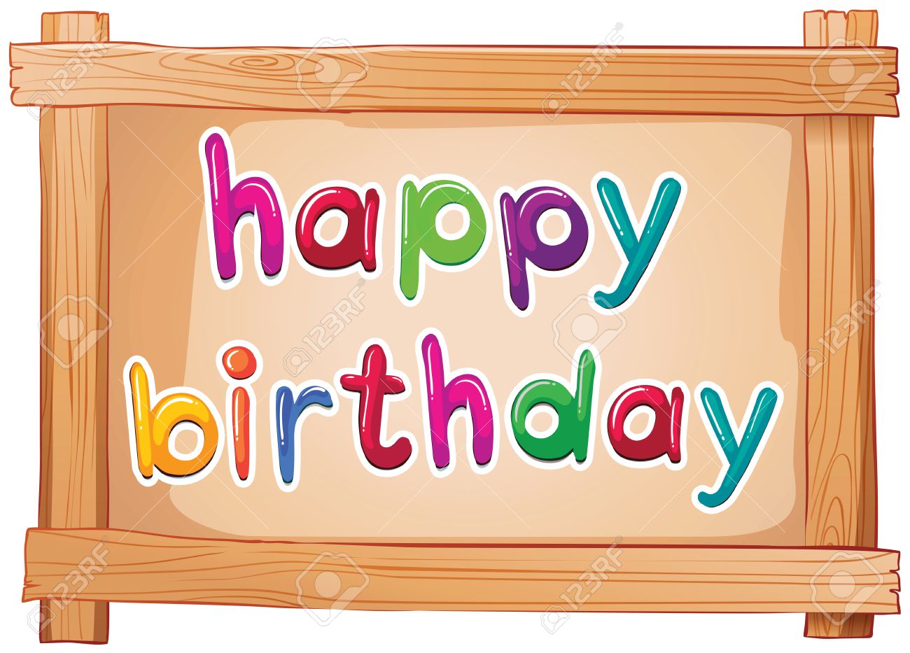 illustration of a signboard with a happy birthday template on