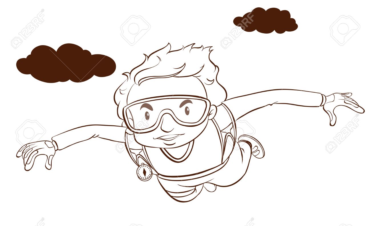 saut en parachute dessin