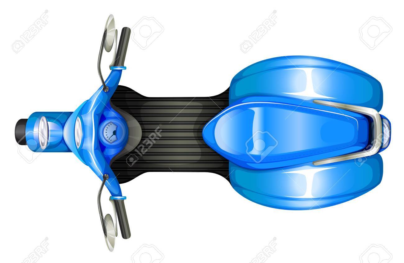 A Topview Of A Blue Scooter On A White Background Royalty Free SVG, Cliparts, Vectors, And Illustration. Image A Topview Of A Blue Scooter On A White Background Royalty Free SVG, Cliparts, Vectors, And Illustration. Image