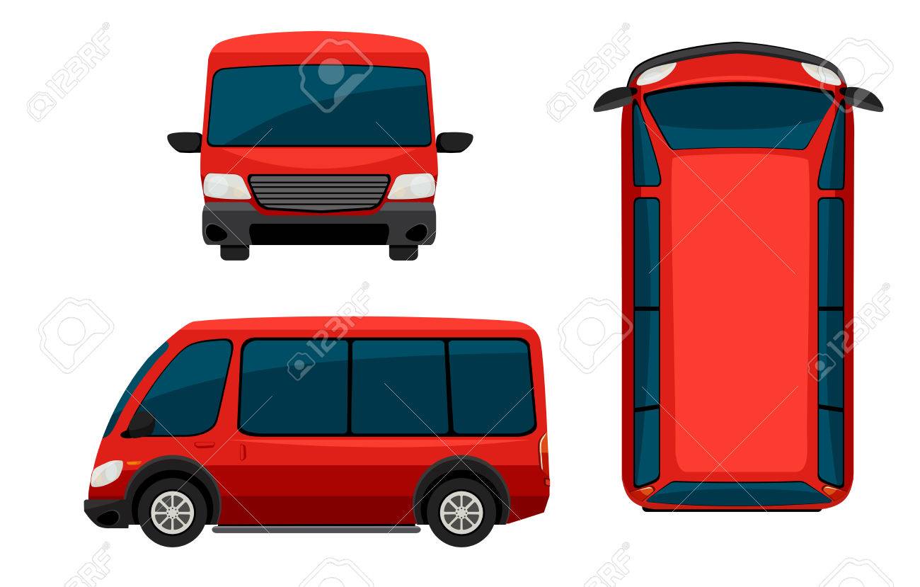 red and white van