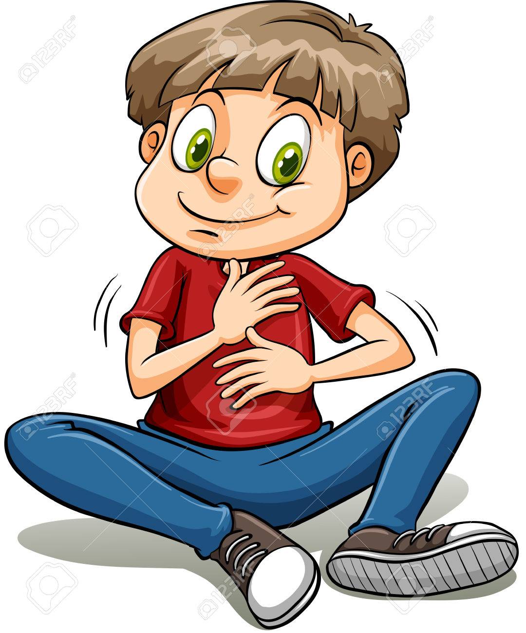 A boy with a golden heart idiom on a white background - 36780089 A boy with a golden heart idiom on a white background - 36780089