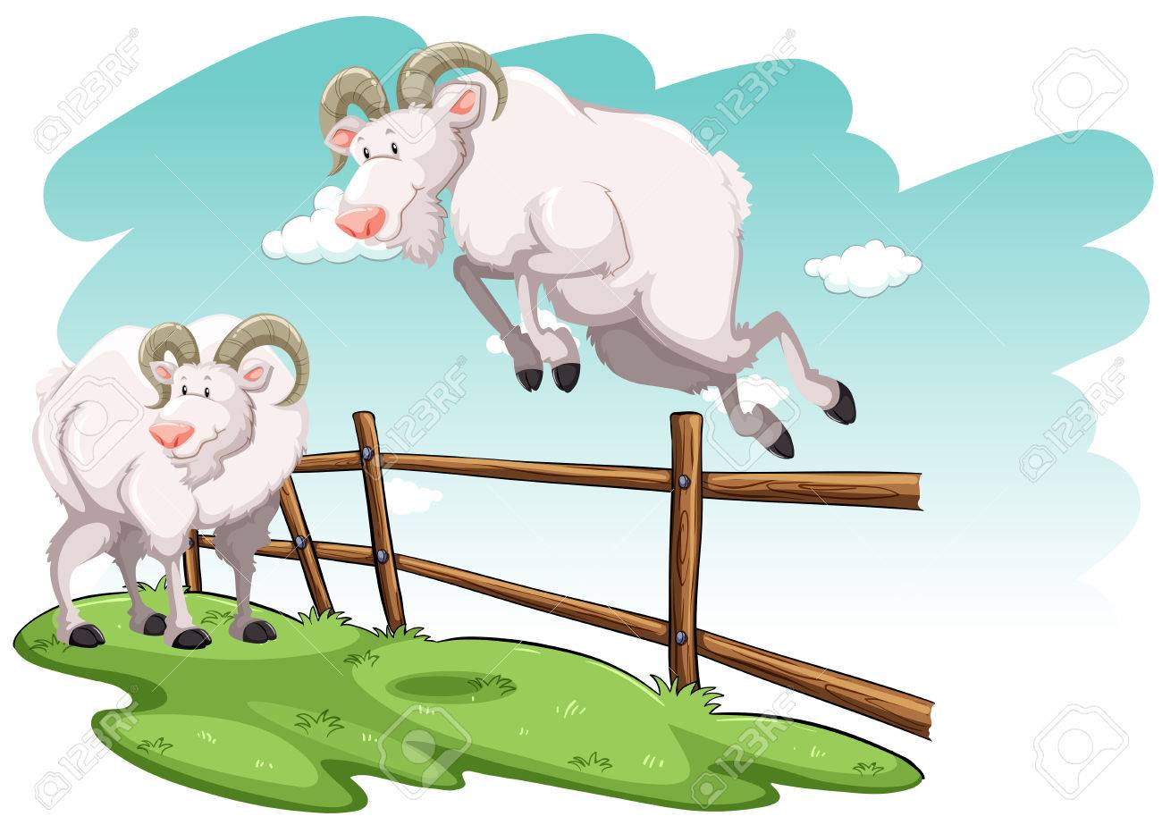 White Goat Jumping Over The Fence Royalty Free Cliparts Vectors And Stock Illustration Image White Goat Jumping Over The Fence Royalty Free Cliparts Vectors And Stock Illustration Image