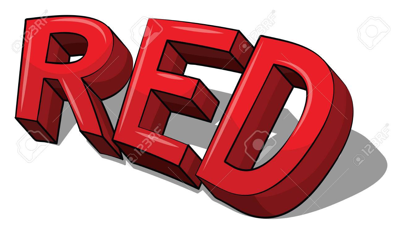 word red in capital letters royalty free cliparts vectors and word red
