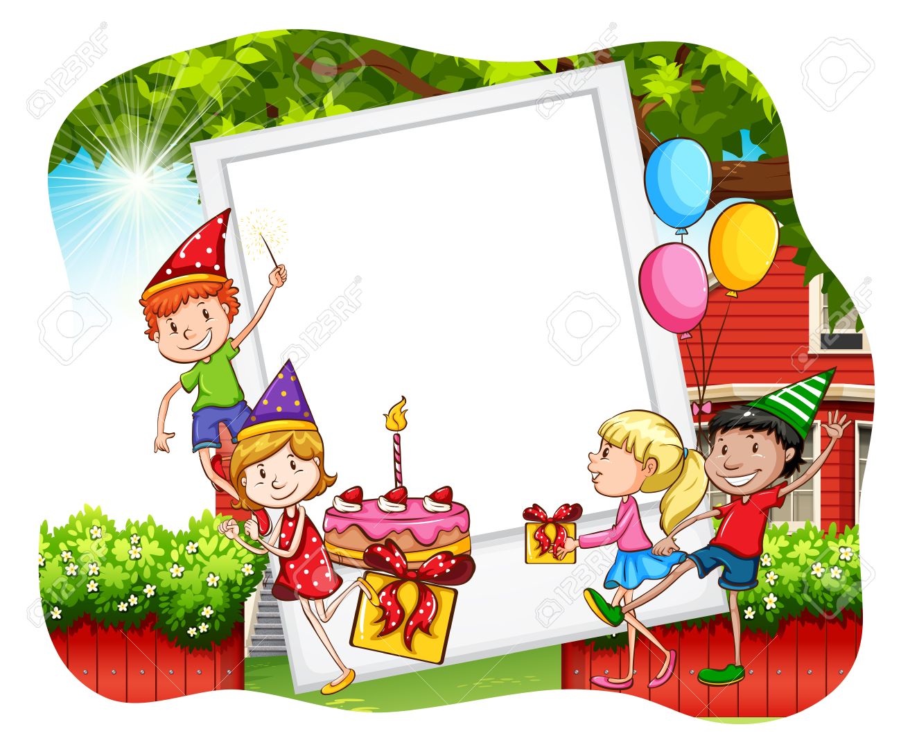 Cadre Enfant Pour Une Photo Un Modèle Pour Une Invitation Avec Une Voiture  Illustration de Vecteur - Illustration du photo, anniversaire: 279443855