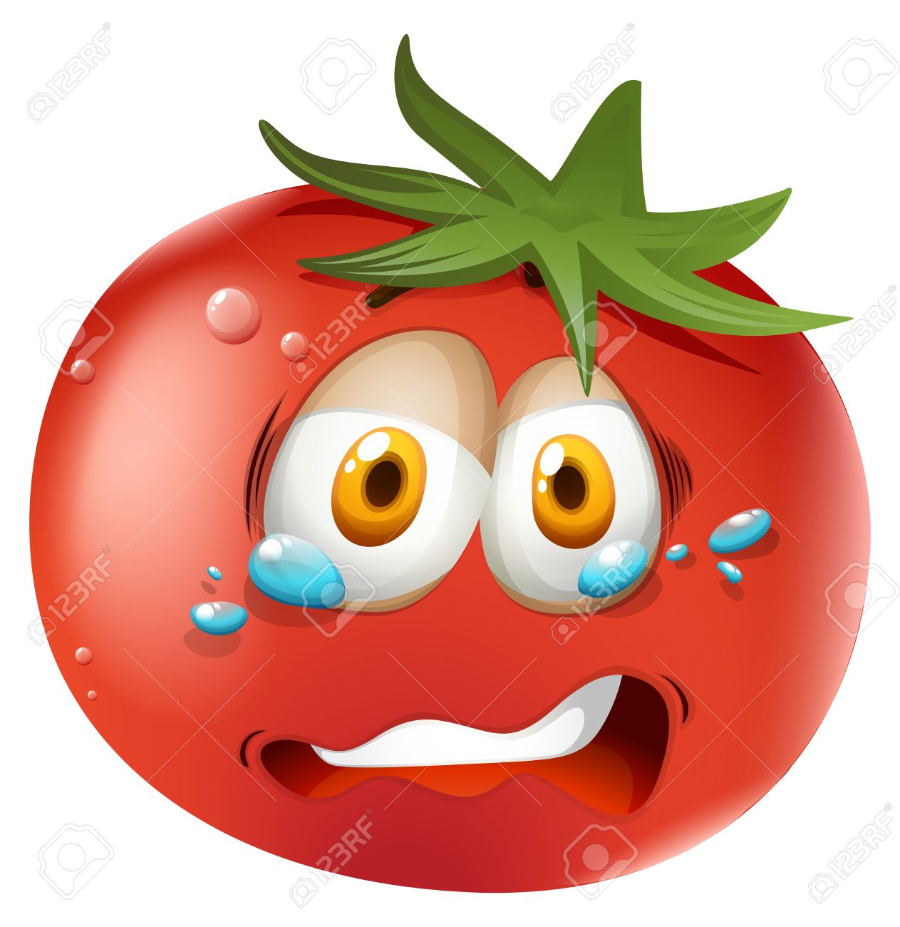 トマト イラストを泣いている顔 のイラスト素材 ベクタ Image トマト イラストを泣いている顔 のイラスト素材 ベクタ Image