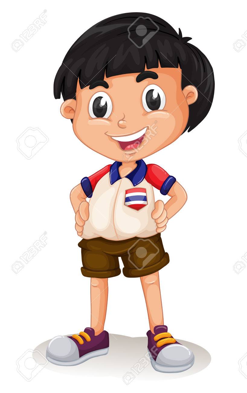 Happy Thai Boy Standing Illustration Royalty Free Cliparts Vectors And Stock Illustration Image 44381121