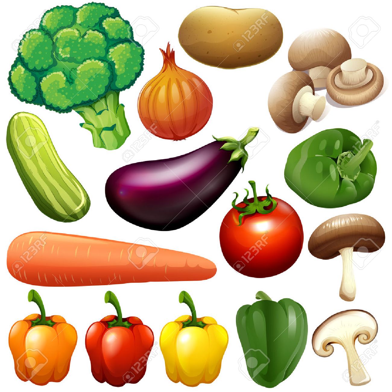 Different kind of fresh vegetables illustration - 44789429 Different kind of fresh vegetables illustration - 44789429
