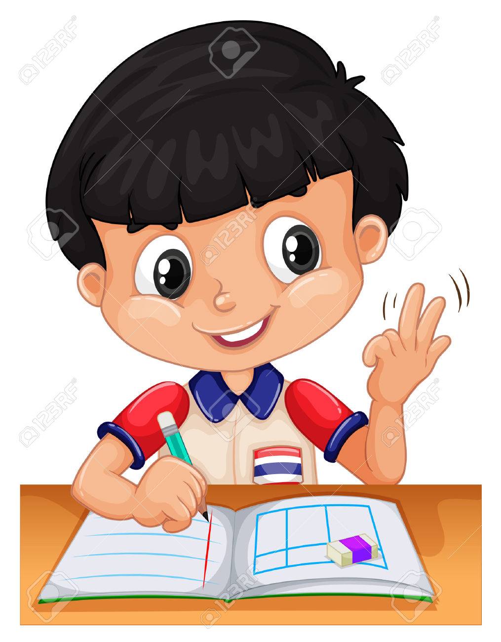 指イラストを数える少年 のイラスト素材 ベクタ Image