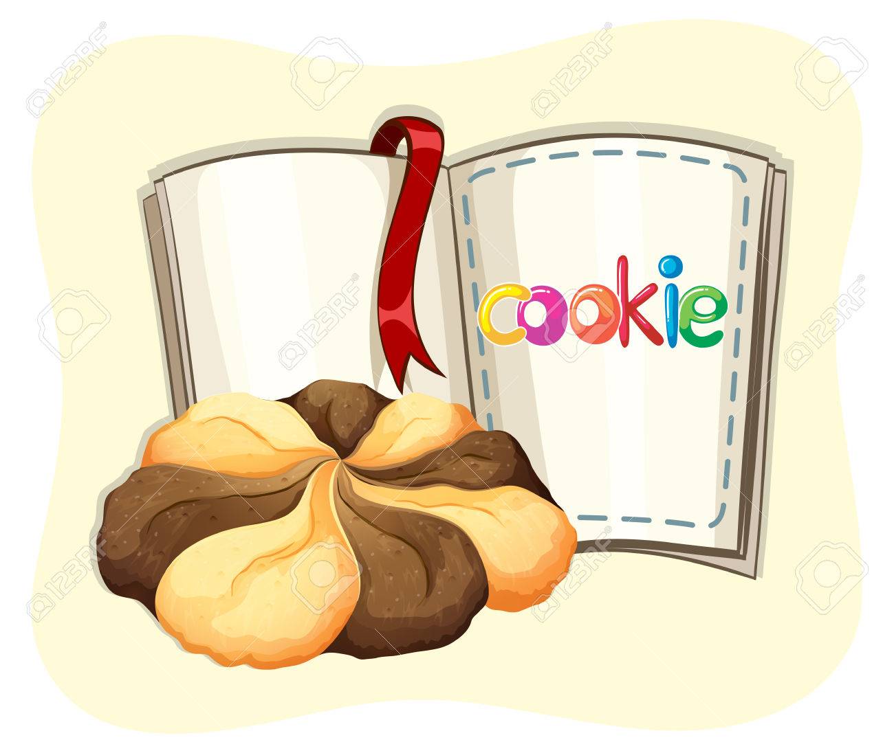 クッキーや開いた本イラストのイラスト素材 ベクタ Image