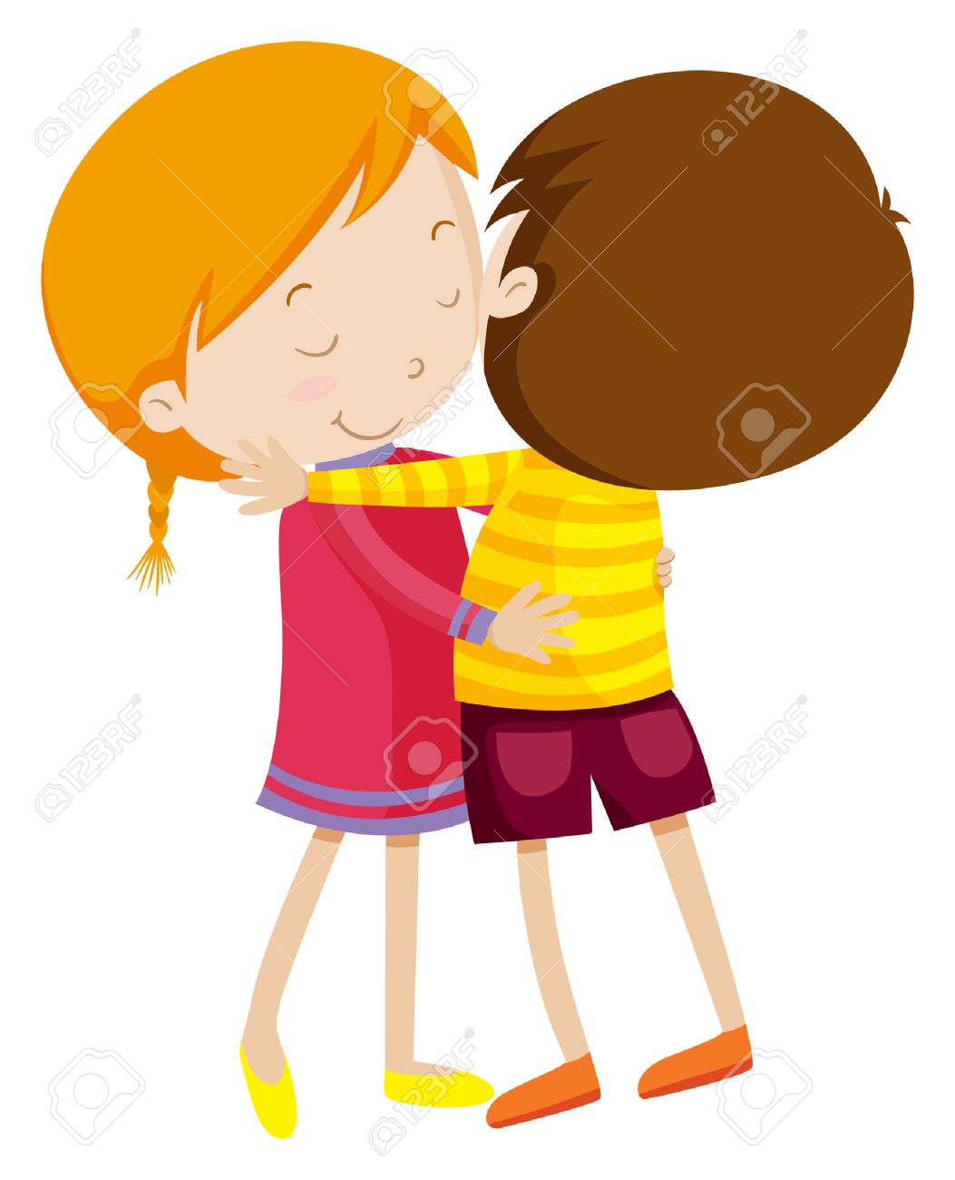 男の子と女の子のイラストを抱き締めるのイラスト素材 ベクタ Image 男の子と女の子のイラストを抱き締めるのイラスト素材 ベクタ Image