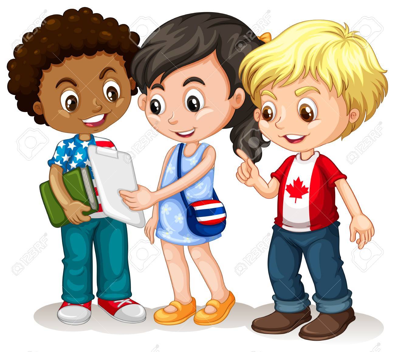 タブレットの図を見ている子供 のイラスト素材 ベクタ Image