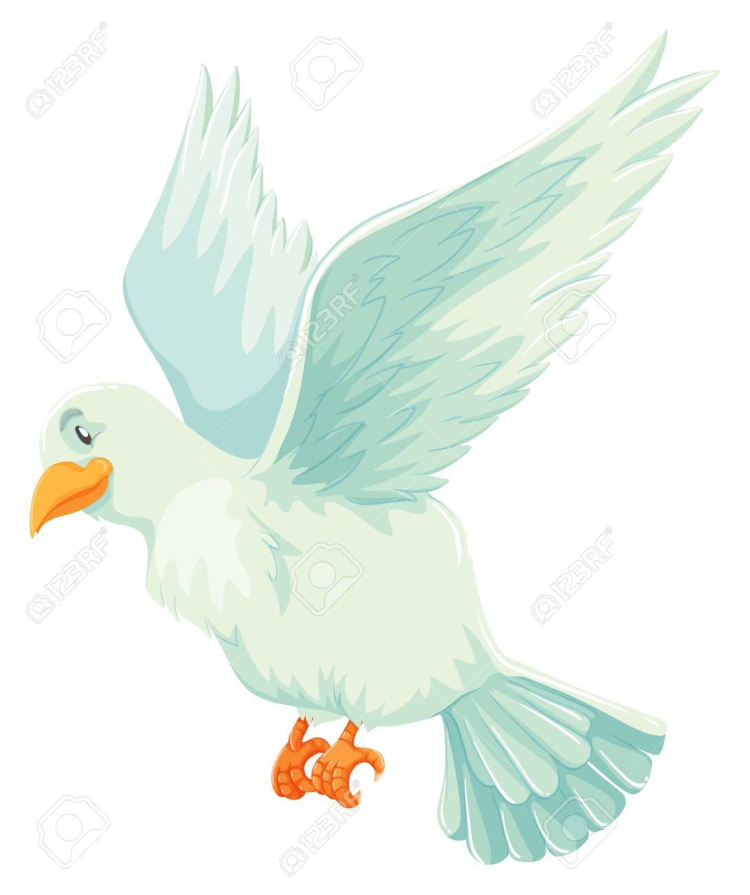 白い鳥の翼の図を拡大のイラスト素材 ベクタ Image