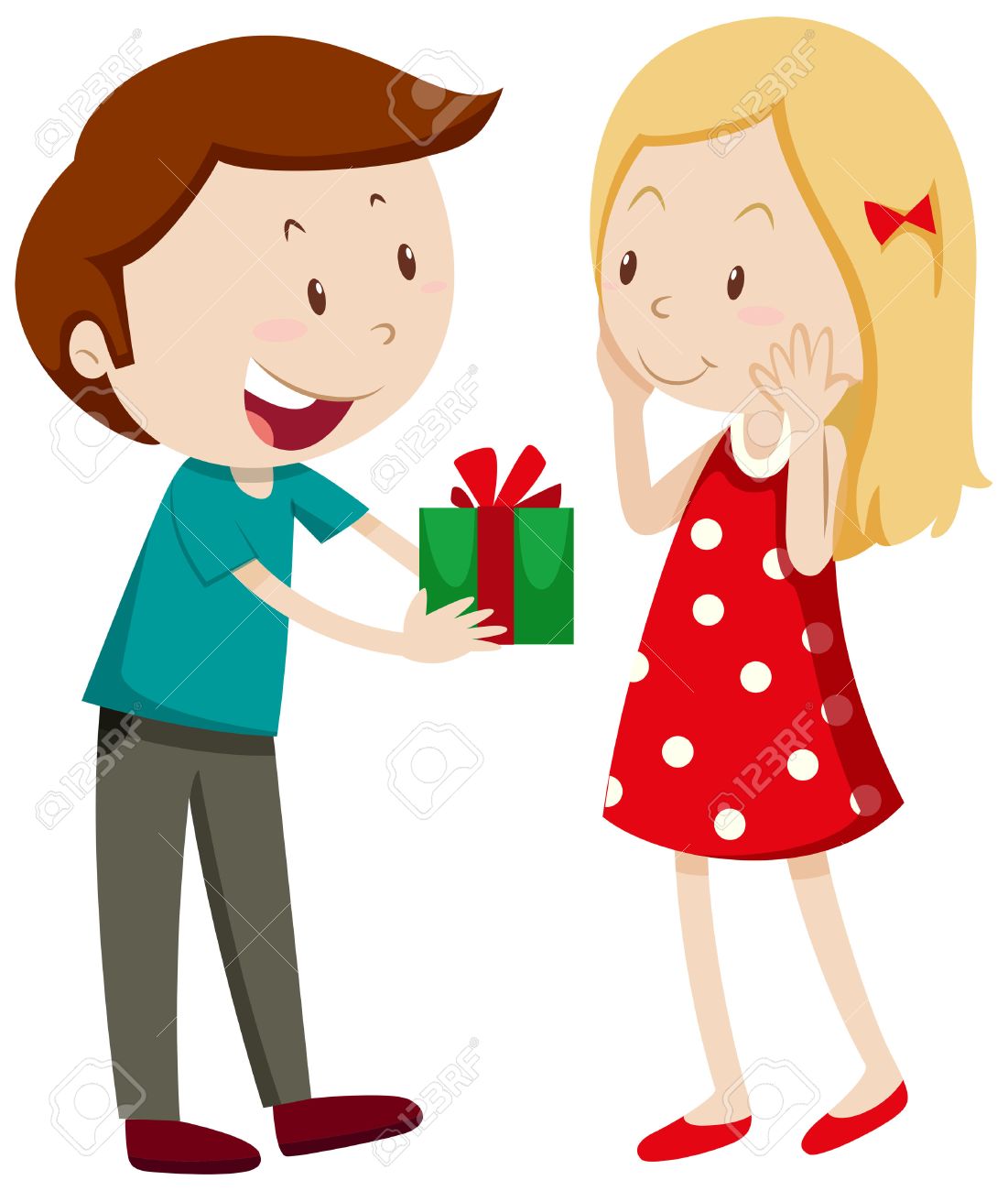 Man Giving Gift To Girlfriend Illustration Royalty Free SVG, Cliparts,  Vectors, and Stock Illustration. Image 50176644.