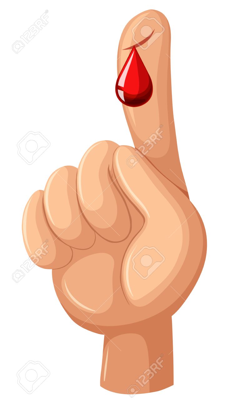 出血血イラスト人差し指 のイラスト素材 ベクタ Image