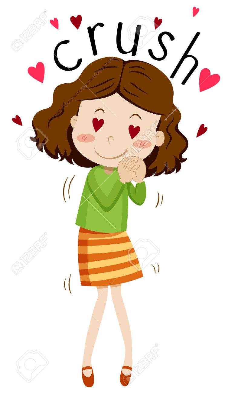 girl having crush on someone illustration royalty free cliparts