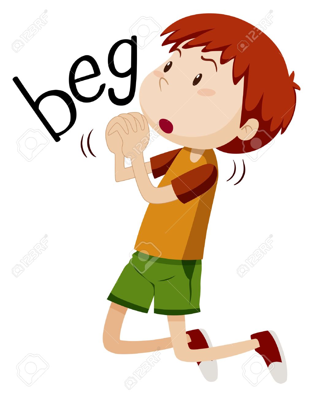 boy begging for something illustration royalty free cliparts