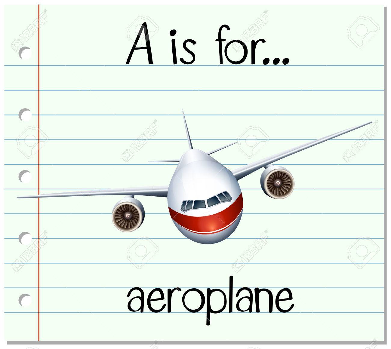 Flashcard letter A is for aeroplane illustration - 53059296 Flashcard letter A is for aeroplane illustration - 53059296