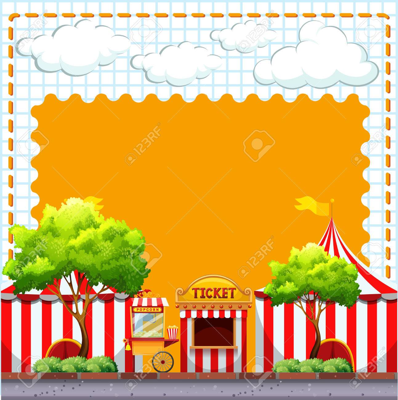 paper design with circus tents illustration royalty free cliparts