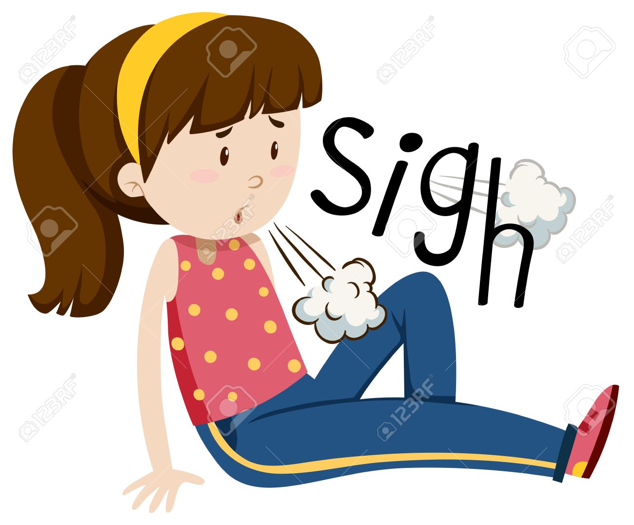 女の子を感じて疲れやイラストを退屈のイラスト素材 ベクタ Image 53445350