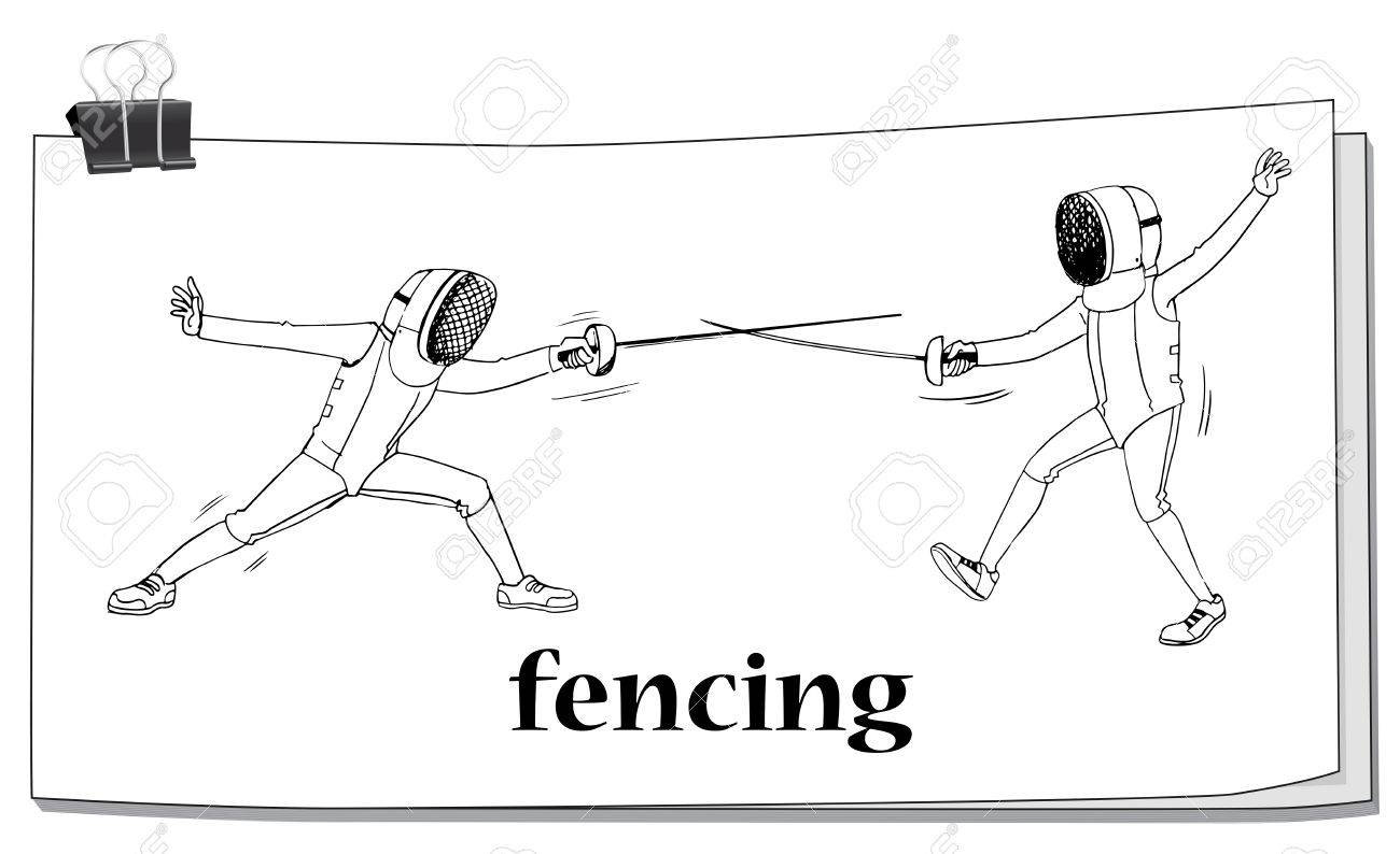 Doodle Of Men Doing Fencing Illustration Royalty Free SVG, Cliparts,  Vectors, and Stock Illustration. Image 56712689., image size:1300x794