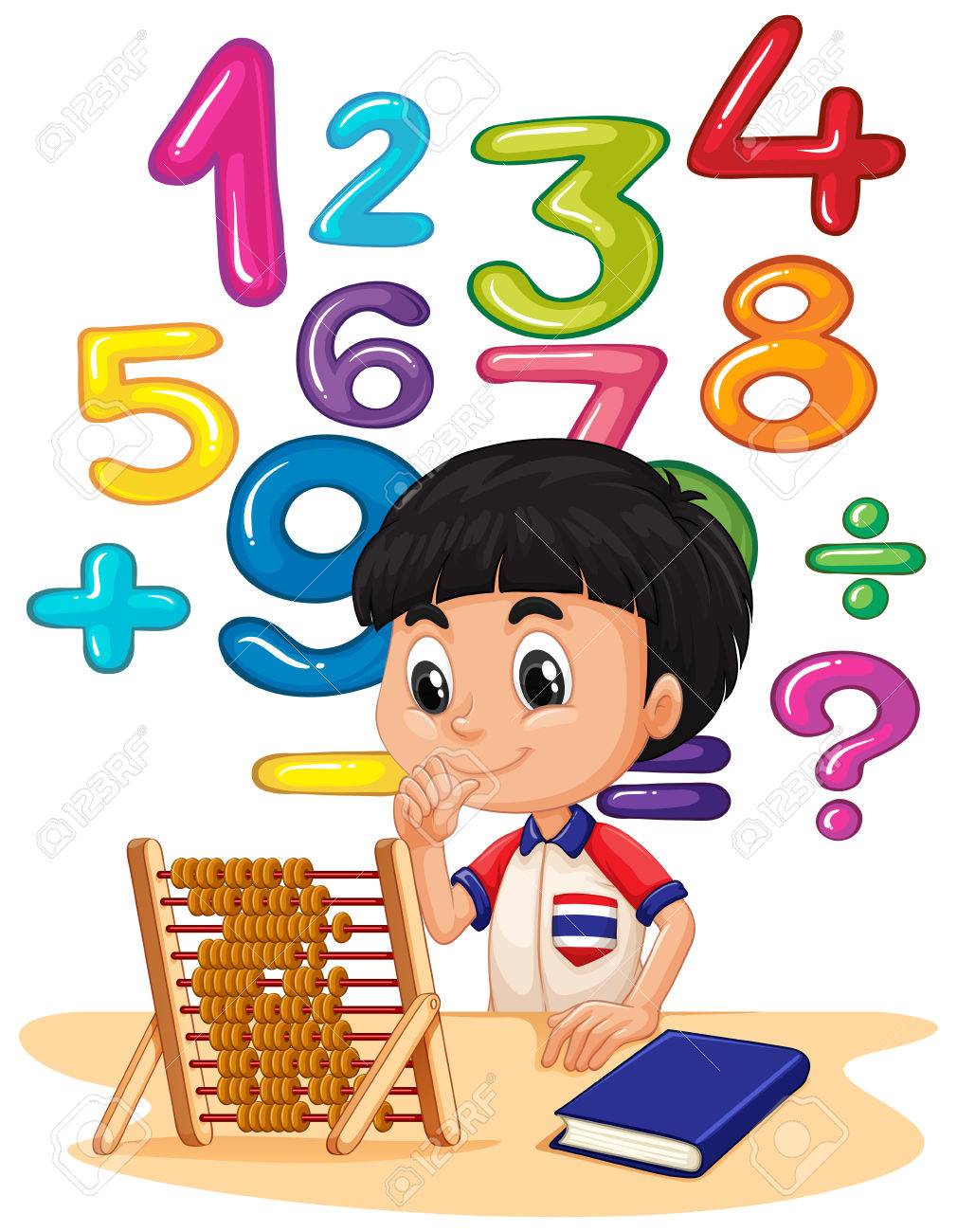 Boy Doing Math With Abacus Illustration Royalty Free Cliparts Vectors And Stock Illustration Image